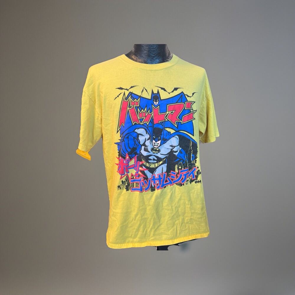 Batman Japanese Writing Yellow T Shirt Large Rare
